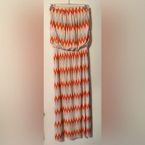 Size Large Cynthia Rowley Tube top dress, tan - orange
